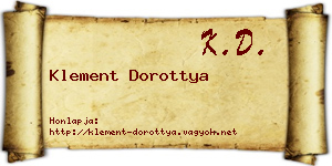 Klement Dorottya névjegykártya